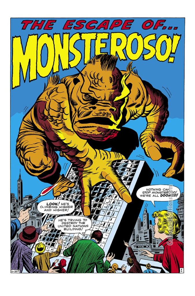 Amazing Adventures #5. "The Escape of...Monsteroso!", pg. 1. Stan Lee Jack Kirby.