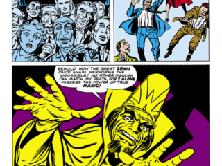 Amazing Adventures #3. "Doctor Droom Meets Zemu!", pg. 1; pencils, Jack Kirby; Doctor Druid
