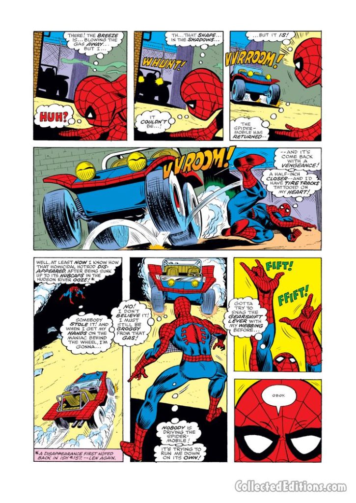 Amazing Spider-Man #160, pg. 3; pencils, Ross Andru; inks, Mike Esposito; Spider-Mobile