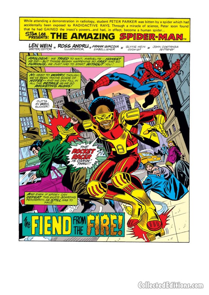Amazing Spider-Man #172, pg. 1; pencils, Ross Andru Rocket Racer