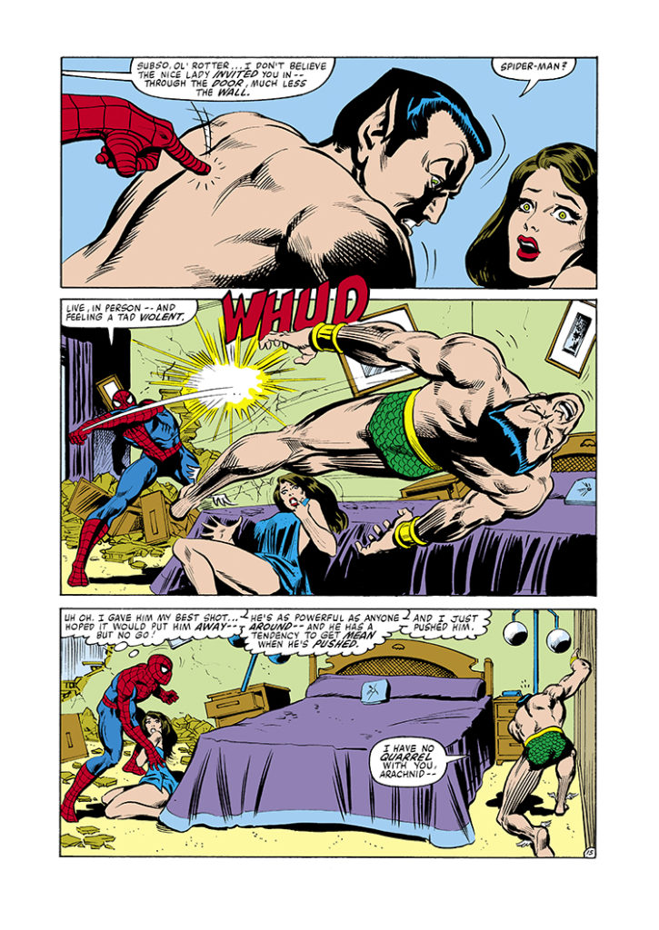 Amazing Spider-Man #214, pg. 15; pencils, John Romita Jr.; Sub-Mariner/Namor