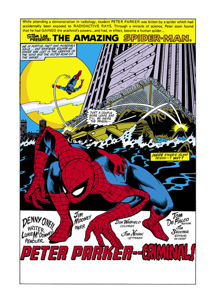 Amazing Spider-Man #219, pg. 1; pencils, Luke McDonnell; Peter Parker, Criminal