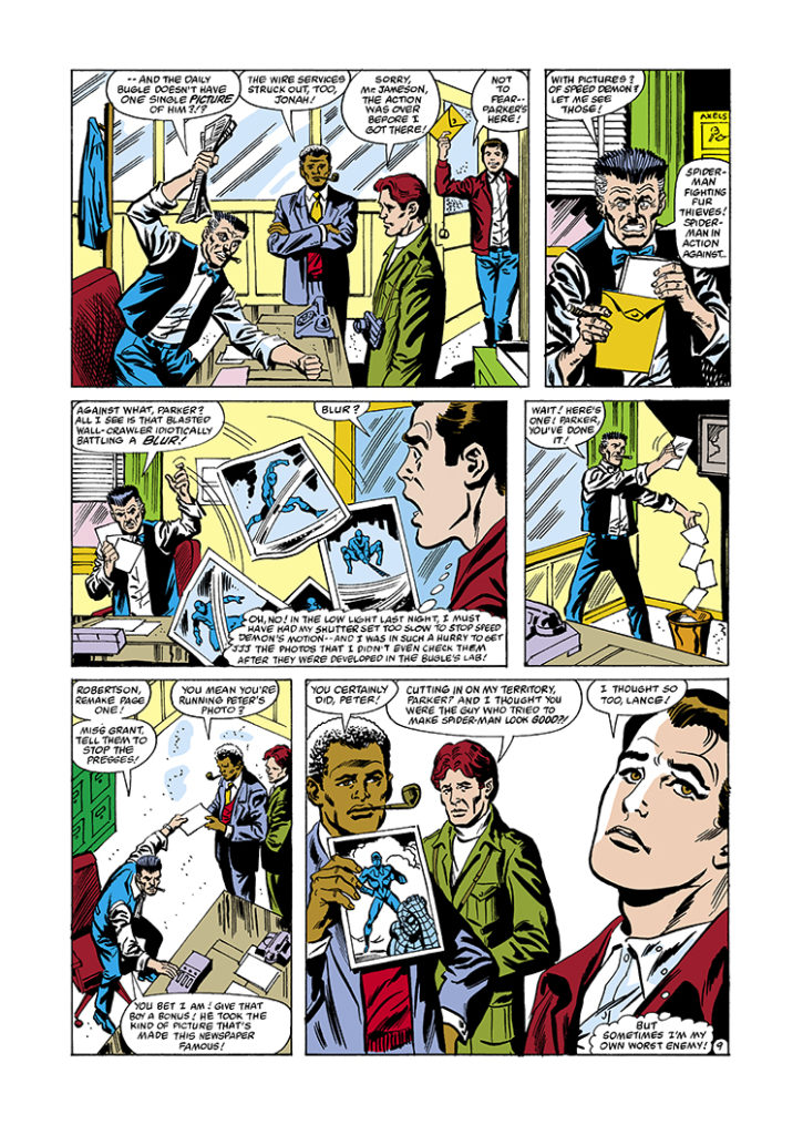 Amazing Spider-Man #222, pg. 9; pencils, Bob Hall; inks, Jim Mooney; Daily Bugle