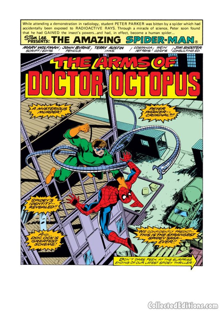 Amazing Spider-Man Annual #13, pg. 1; pencils, John Byrne; Doctor Octopus