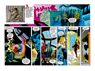 Amazing Spider-Man Annual #14, pgs. 8-9; pencils, Frank Miller; inks, Tom Palmer; Doctor Strange, Sanctum Sanctorum, Wong