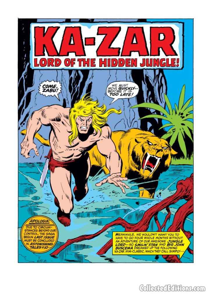 Astonishing Tales/Ka-Zar #9, pg. 1; pencils and inks, John Buscema