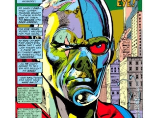 Astonishing Tales #33, pg. 3; pencils, Rich Buckler; inks, Klaus Janson; Reflections In A Crimson Eye; Deathlok the Demolisher, Luther Manning, Bill Mantlo splash page