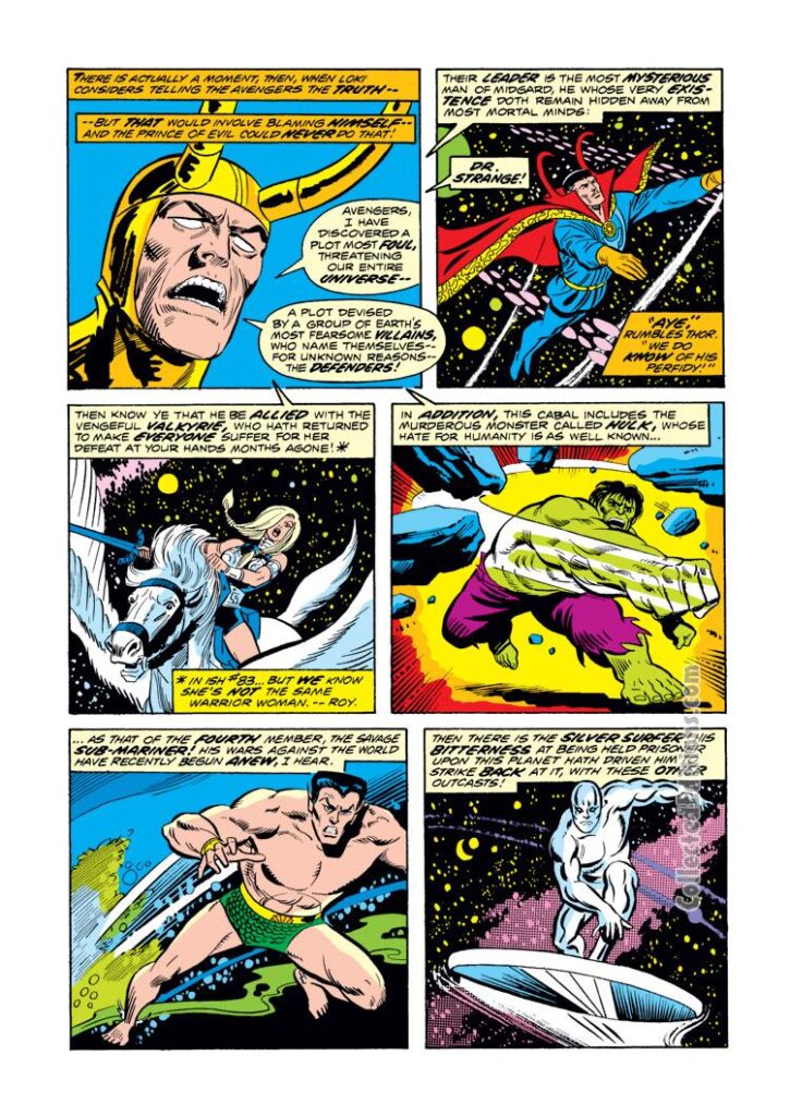 Avengers #116, pg. 9; pencils, Bob Brown; inks, Mike Esposito; Loki, Defenders War