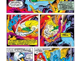 Avengers #116, pg. 16; pencils, Bob Brown; inks, Mike Esposito; Loki, Vision, Silver Surfer, Avengers/Defenders War