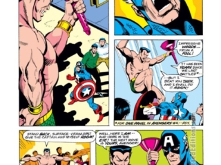 Avengers #117, pg. 12; pencils, Bob Brown; inks, Mike Esposito; Sub-Mariner, Captain America