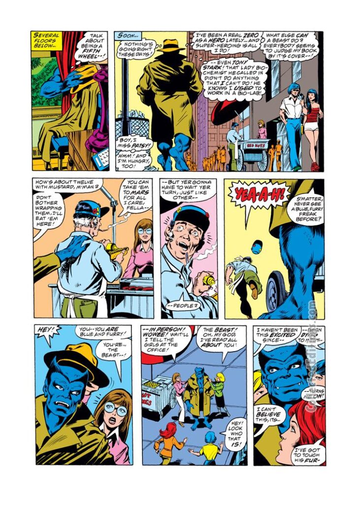 Avengers #164, pg. 3; pencils, John Byrne; inks, Pablo Marcos; Beast/Hank McCoy