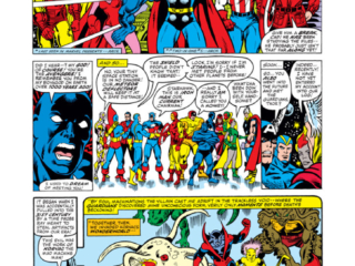 Avengers #167, pg. 11; pencils, George P&eacute;rez; inks, Pablo Marcos; Avengers/Guardians of the Galaxy