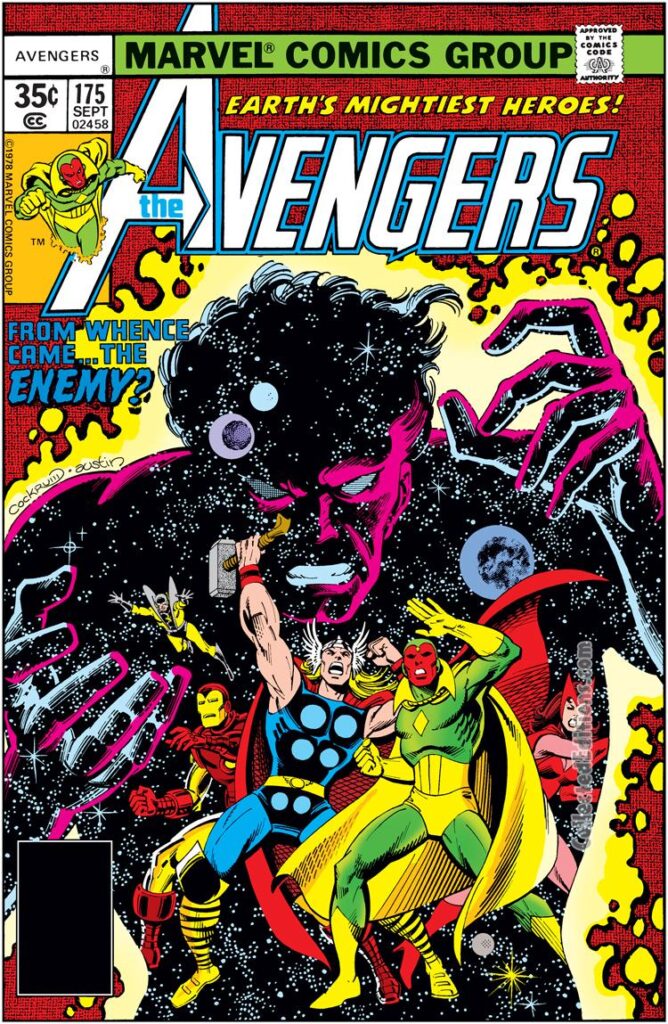 Avengers #175 cover; pencils, Dave Cockrum; inks, Terry Austin; The Korvac Saga