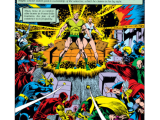 Avengers #177 pg. 1; pencils, Dave Wenzel; inks, Pablo Marcos; Korvac