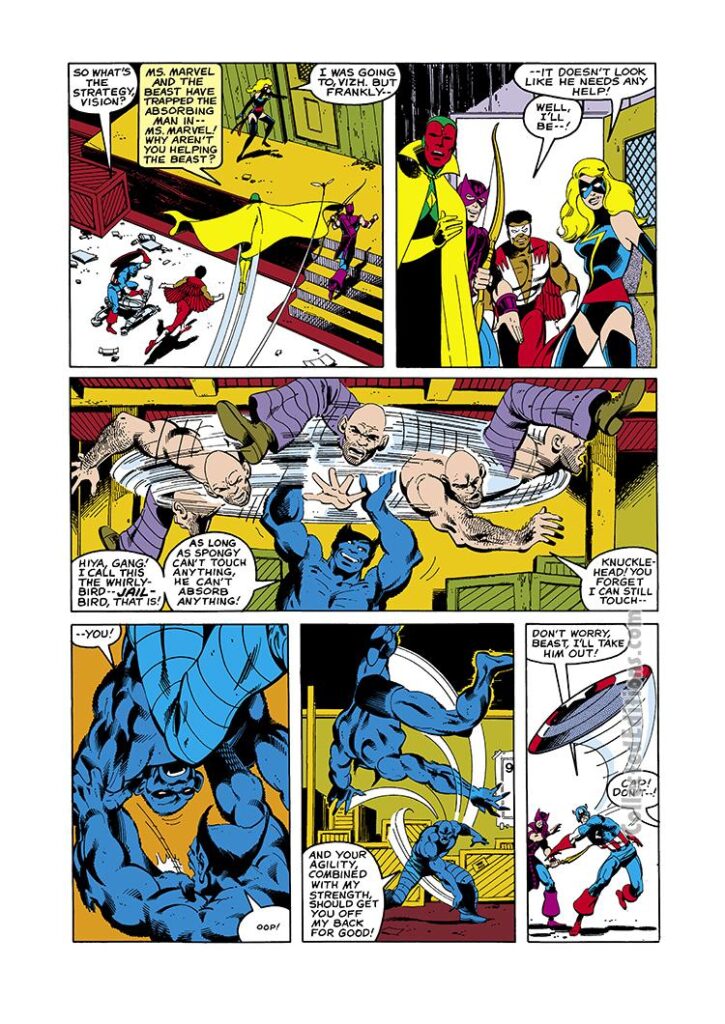 Avengers #184, pg. 9; pencils, John Byrne; inks, Terry Austin; Beast/Absorbing Man
