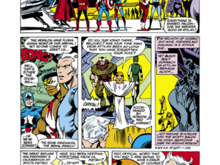 Avengers #188, pg. 2; pencils, John Byrne; inks, Dan Green; Quicksilver/Crystal/Inhumans