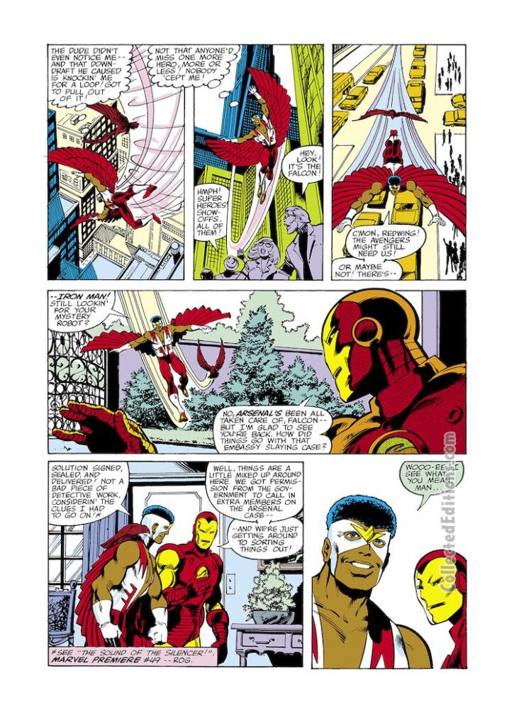 Avengers #189, pg. 3; pencils, John Byrne; Iron Man and the Falcon