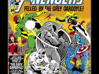 Avengers #191 cover; pencils, John Byrne; inks, Dan Green; Grey Gargoyle