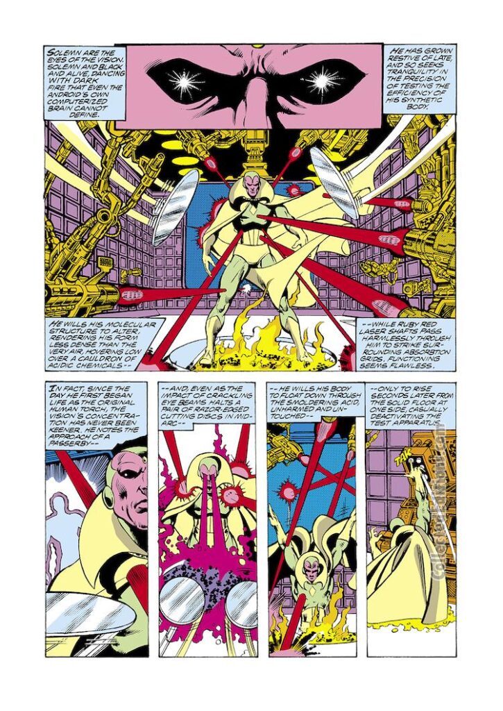 Avengers #194, pg. 8; pencils, George Pérez; The Vision