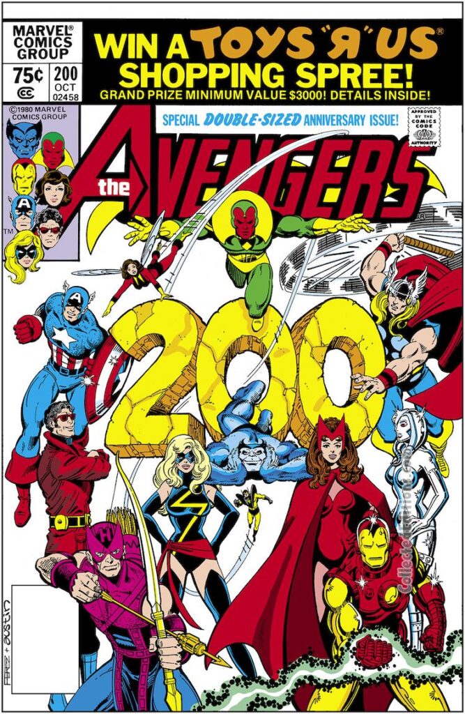 Avengers #200 cover; pencils, George Pérez; inks, Terry Austin; Ms. Marvel/Carol Danvers
