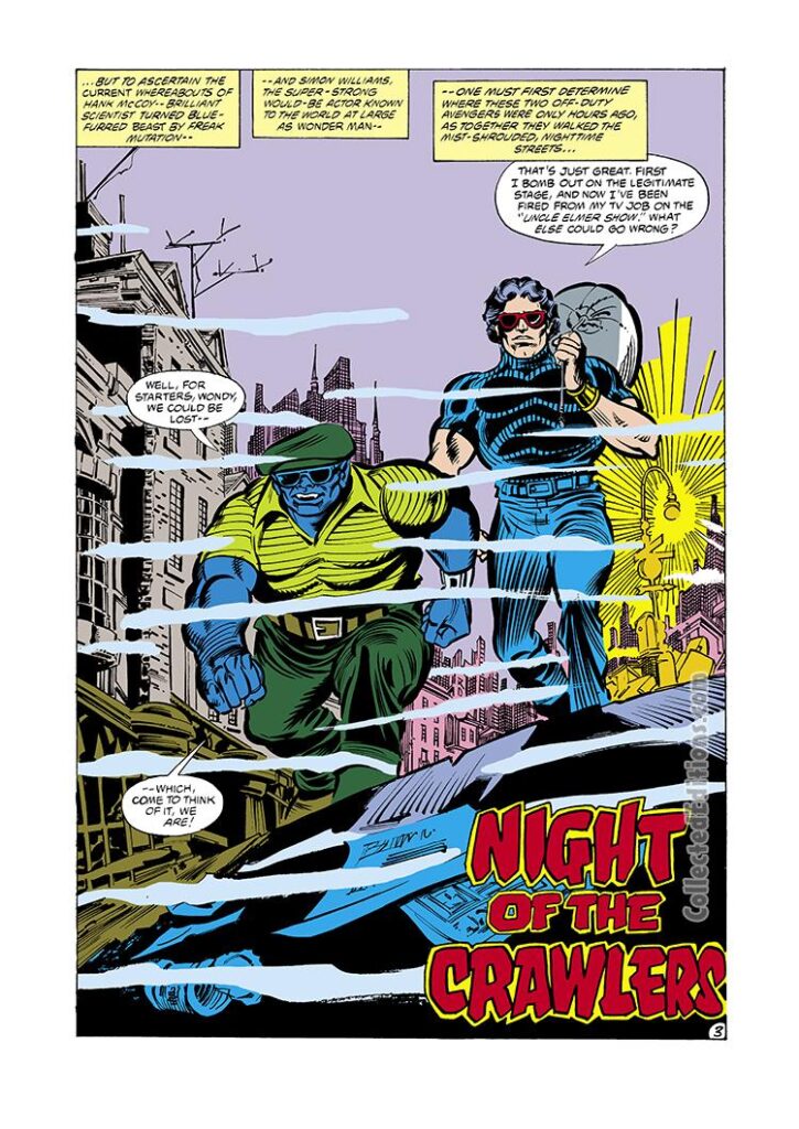Avengers #203, pg. 3; pencils, Carmine Infantino; Beast and Wonder Man team-up
