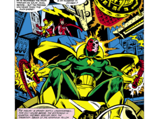 Avengers #205, pg. 1; pencils, Alan Kupperberg; inks, Dan Green; Vision