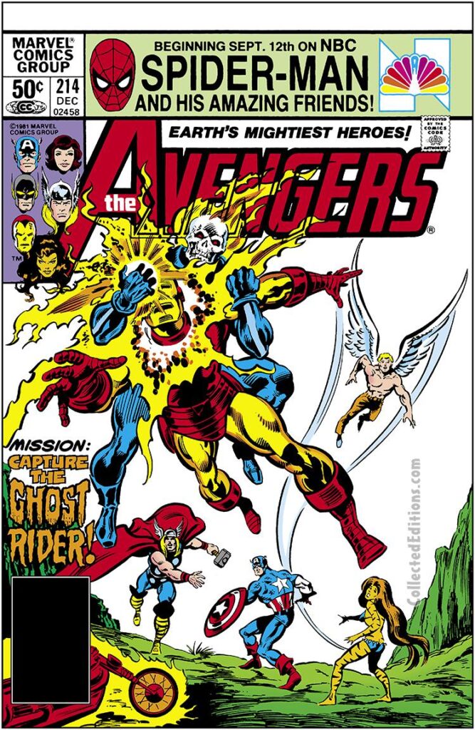 Avengers #214 cover; pencils, Bob Hall; inks, Dan Green