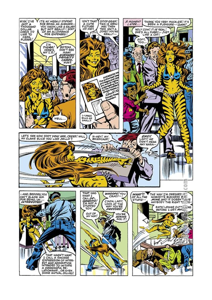 Avengers #215, pg. 8; pencils, Alan Weiss; inks, Dan Green; Tigra