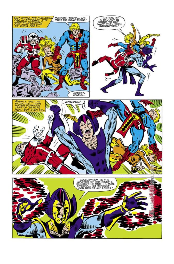 Avengers #248, pg. 13; pencils, Al Milgrom; Eternals/Maelstrom/Ikaris