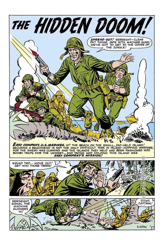 Battle #63, pg. 12; "The Hidden Doom!", Steve Ditko/Atlas Era war comics, WWII vs. Japanese