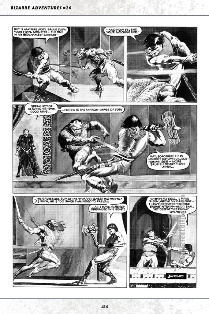 Bizarre Adventures #26, pg. 55; King Kull, pencils and inks, John Bolton, Doug Moench, black and white magazine