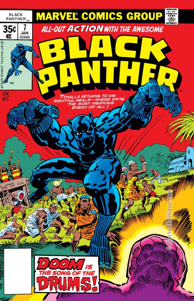 Black Panther #7, cover; pencils, Jack Kirby; inks, Ernie Chan