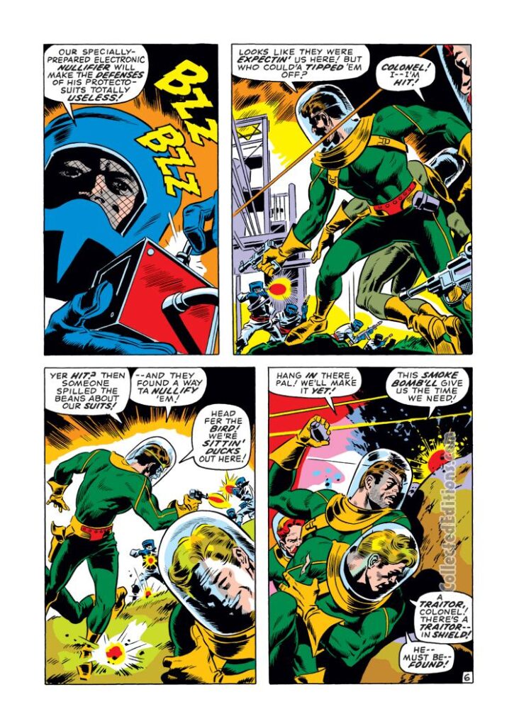 Captain America #128, pg. 6; pencils, Gene Colan; inks, Dick Ayers; Nick Fury