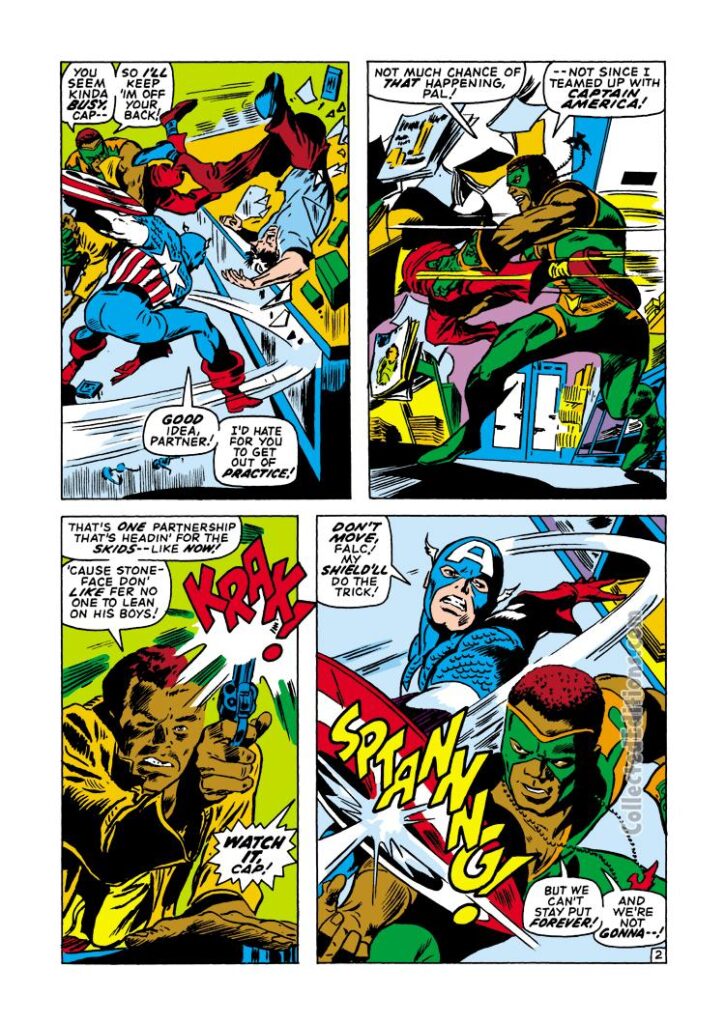 Captain America #134, pg. 2; pencils, Gene Colan; inks, Dick Ayers; Falcon