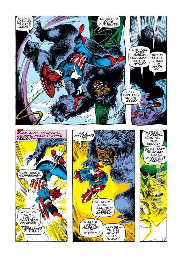 Captain America #136, pg. 8; pencils, Gene Colan; inks, Bill Everett; Monster Ape, Erik Gorbo