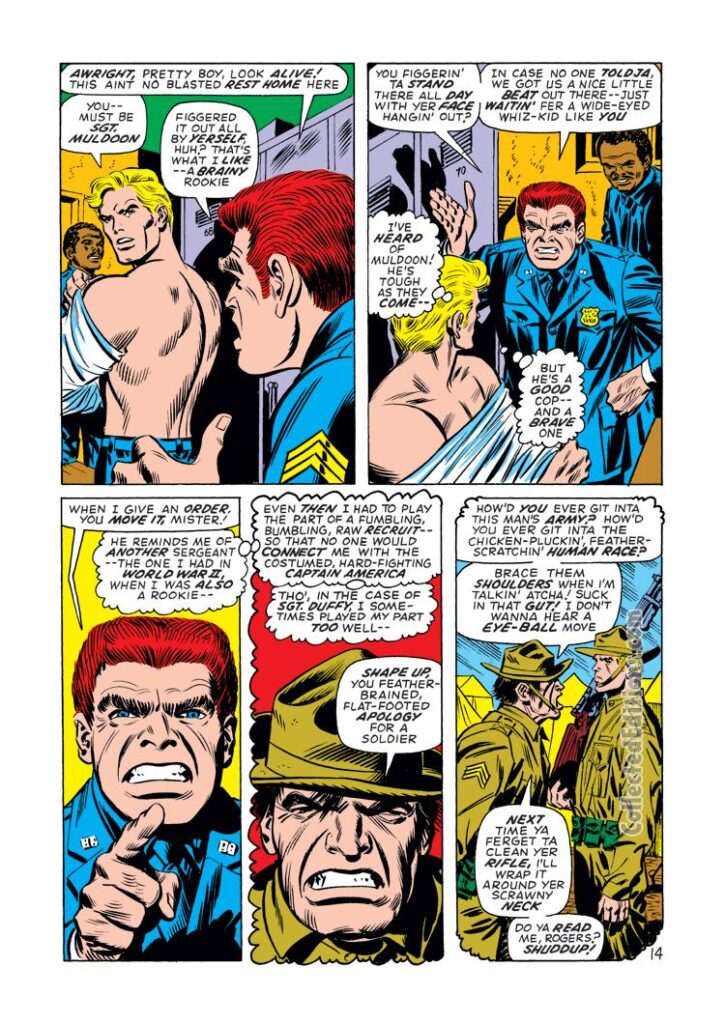 Captain America #139, pg. 14; pencils and inks, John Romita Sr., Sgt. Muldoon, police officer, cop, Steve Rogers