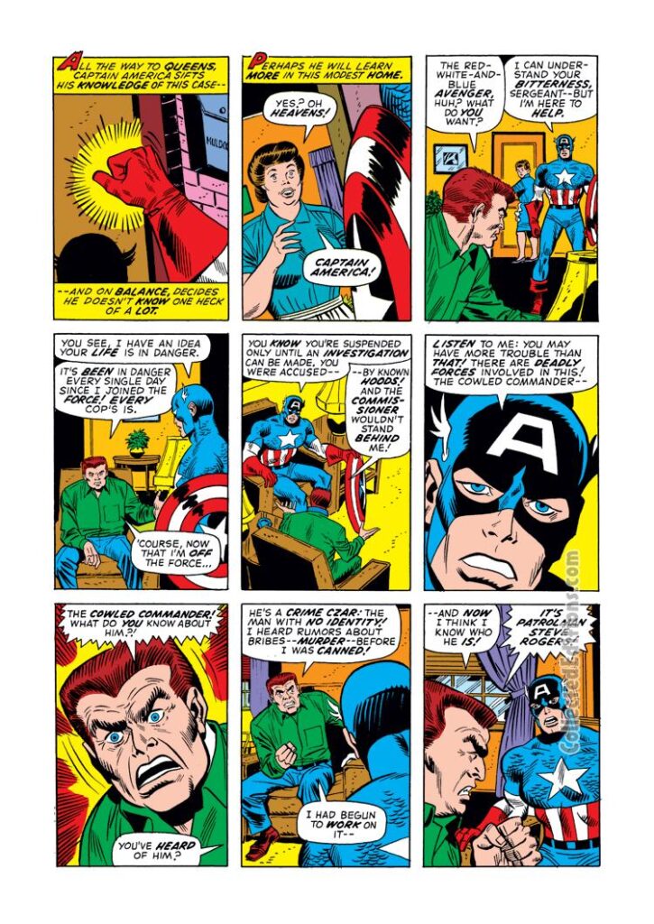 Captain America #158, pg. 5; pencils, Sal Buscema; inks, John Verpoorten