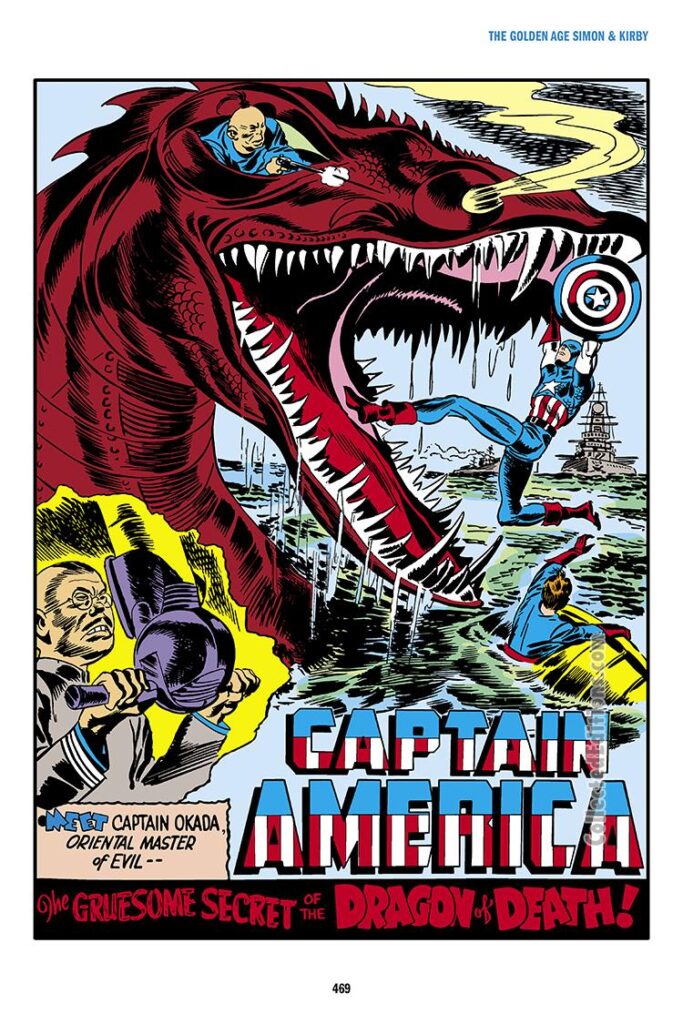 Captain America Comics #5, pg. 15; "The Gruesome Secret of the Dragon of Death!"; Joe Simon/Jack Kirby/Golden Age Timely Marvel/World War II/WWII/Japanese Axis Powers/Allied/Captain Okada