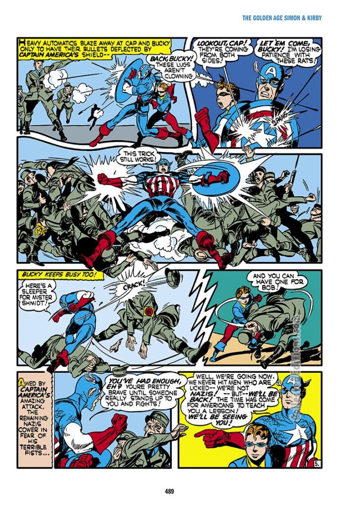 Captain America Comics #5, pg. 35; "Killers of the Bund"; Steve Rogers/Bucky/Nazis/German Army/World War II/Joe Simon/Jack Kirby