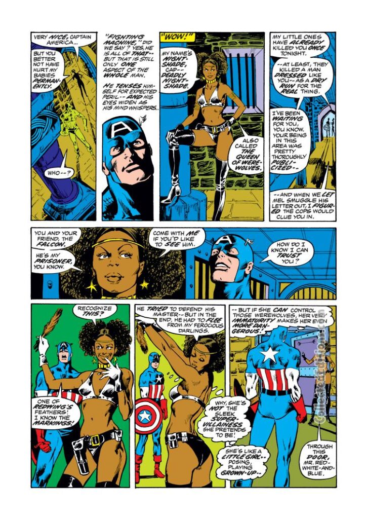 Captain America #164, pg. 9; pencils and inks, Alan Weiss; Nightshade