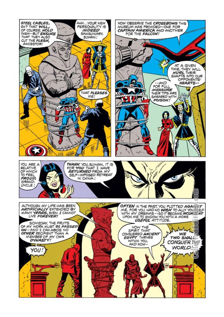 Captain America #167, pg. 4; pencils, Sal Buscema; inks, Frank Giacoia; Yellow Claw, Fan-Le-Tamen, Suwan