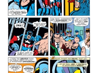 Captain America #170, pg. 9; pencils, Sal Buscema; inks, Vince Colletta; Committee to Regain America's Principles (CRAP); Moonstone, Lloyd Bloch