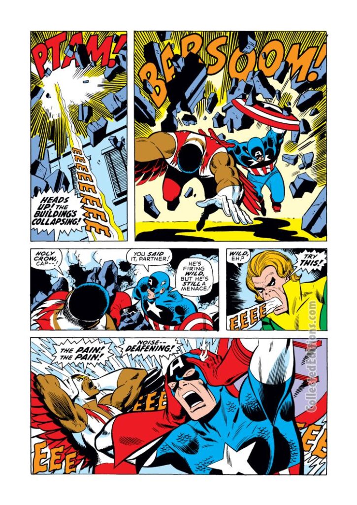 Captain America #172, pg. 15; pencils, Sal Buscema; inks, Vince Colletta; Banshee, Falcon