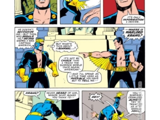 Captain America #181, pg. 2; pencils, Sal Buscema; inks, Vince Colletta; Nomad, Sub-Mariner, Namor