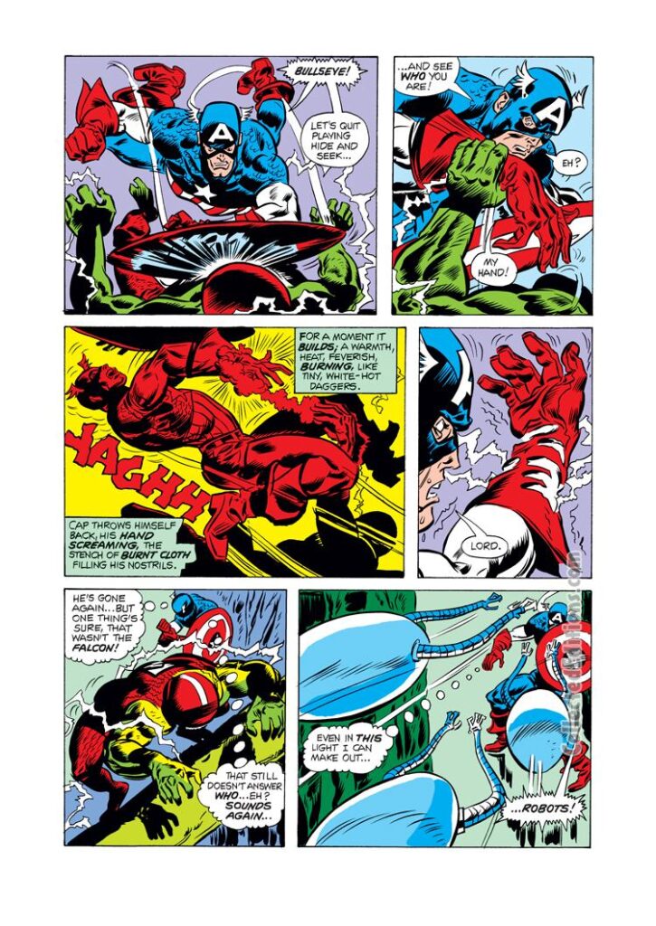 Captain America #187, pg. 11; pencils, Frank Robbins; inks, Frank Chiaramonte