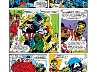 Captain America #189, pg. 10; pencils, Frank Robbins; inks, Frank Chiaramonte, Enchantress, Steve Rogers kiss