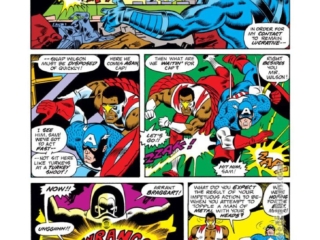 Captain America #191, pg. 13; pencils, Frank Robbins; inks, D. Bruce Berry; Falcon