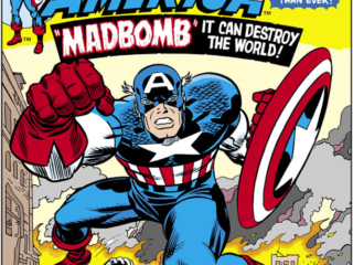 Captain America #193 cover; pencils, Jack Kirby; inks, John Romita Sr.; Madbomb