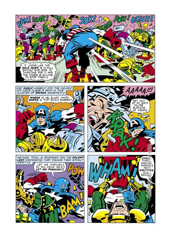 Captain America #196, pg. 13; pencils, Jack Kirby; Cap on a skateboard