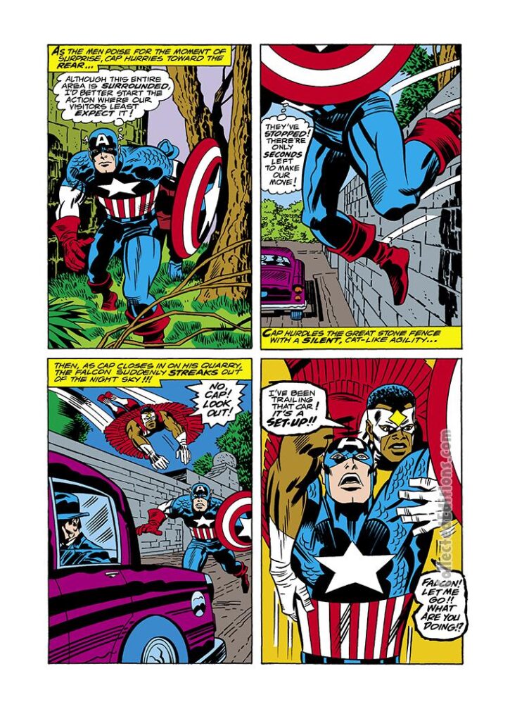 Captain America #199, pg. 11; pencils, Jack Kirby; Sam Wilson/Falcon
